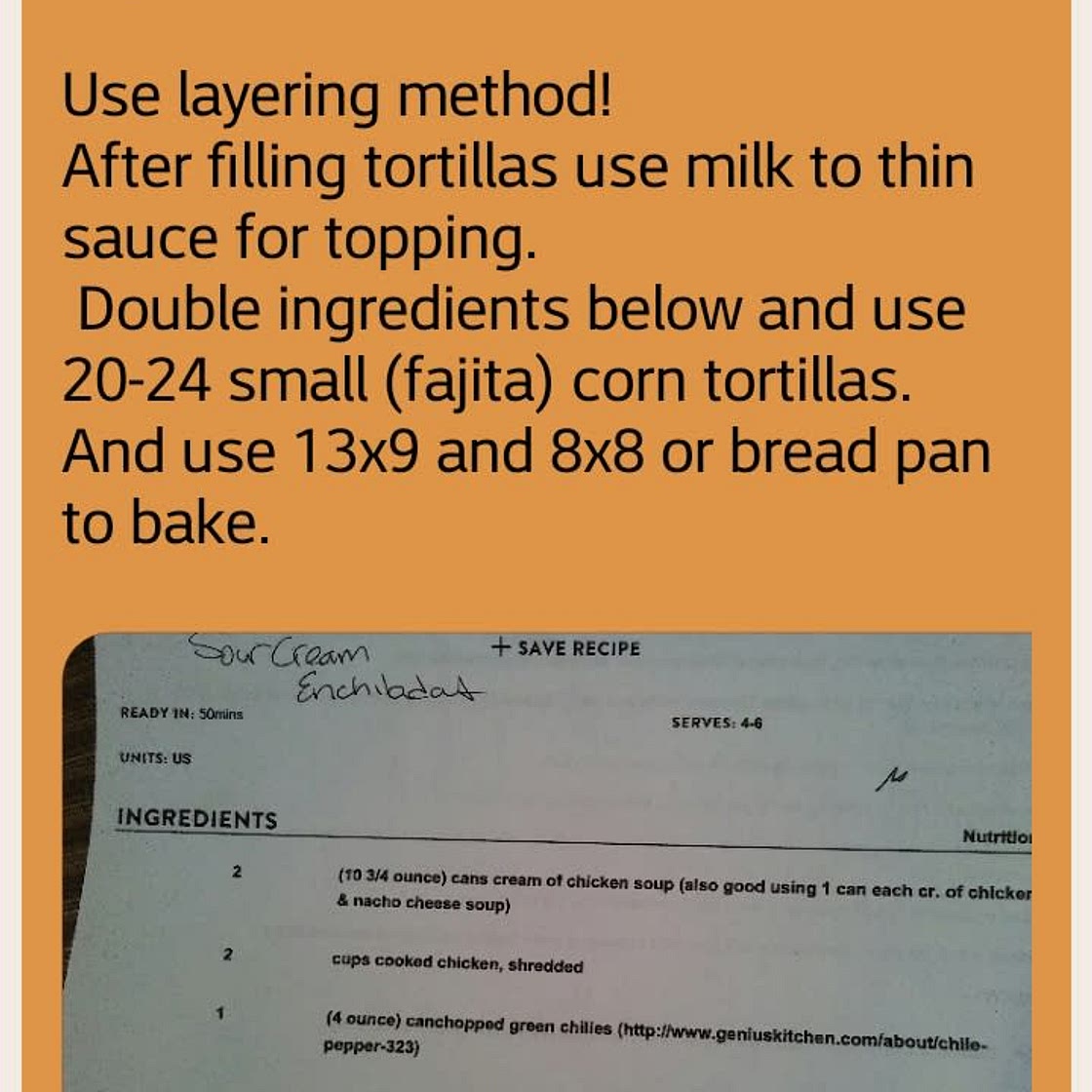 Sour Cream Enchiladas