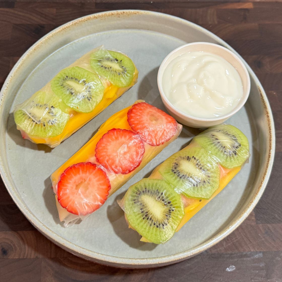 Easy Rice Paper Fruit Spring Rolls! So Addictive!!