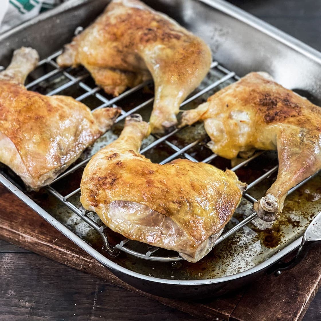 Crispy Baked Chicken Leg Quarters
