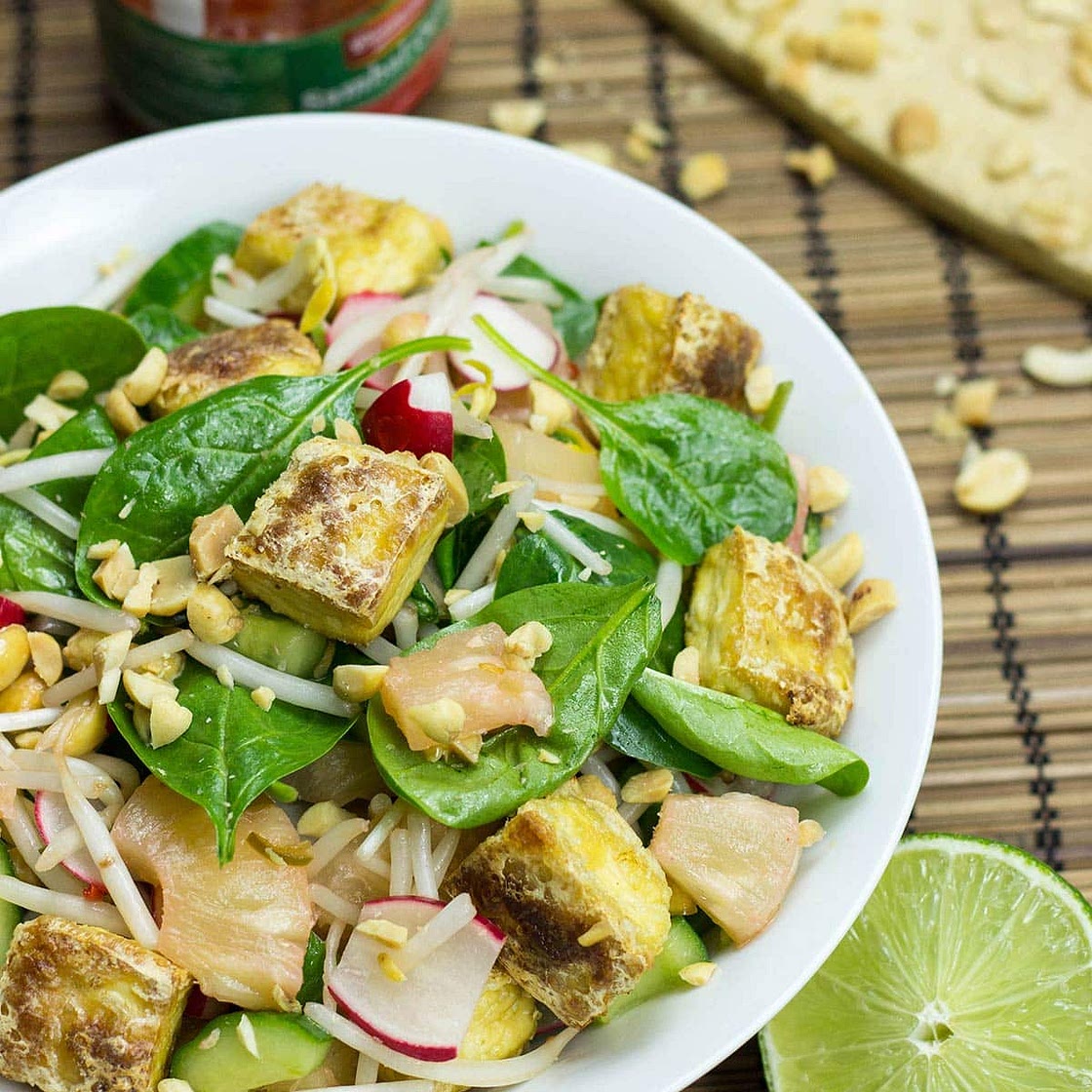 Crunchy Asian Tofu Salad (High Protein and Vegan)