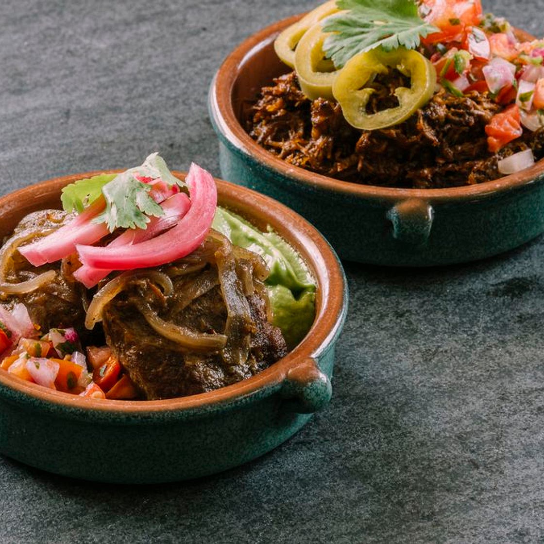 Pork Cheek Tacos With Avocado Tomatillo Salsa & Pico De Gallo From Chef Arturo Quesada