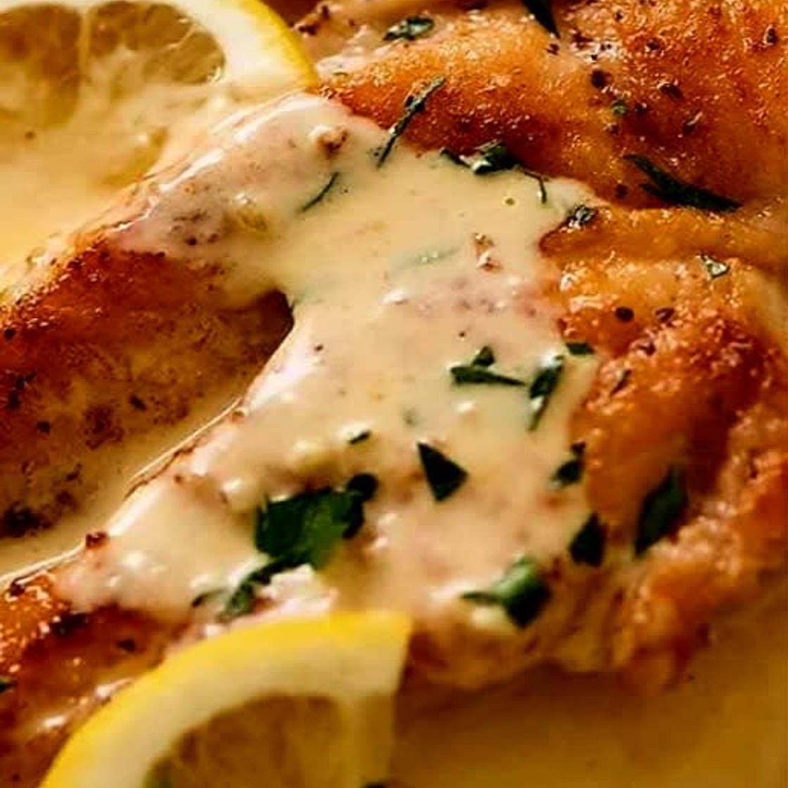Creamy Lemon sauce, chicken *crispy or not*