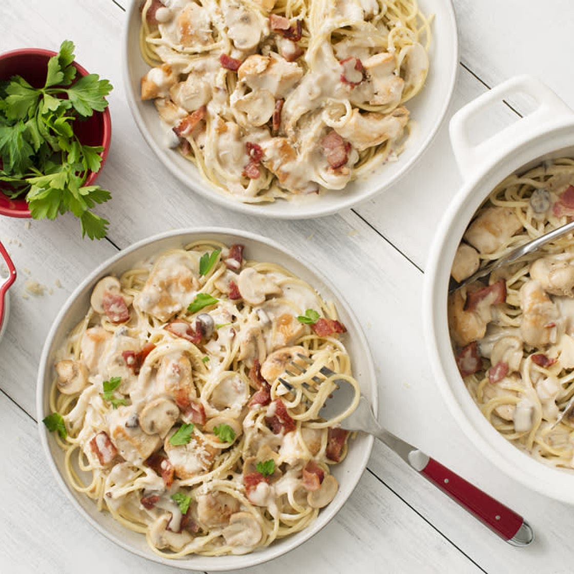Creamy chicken carbonara