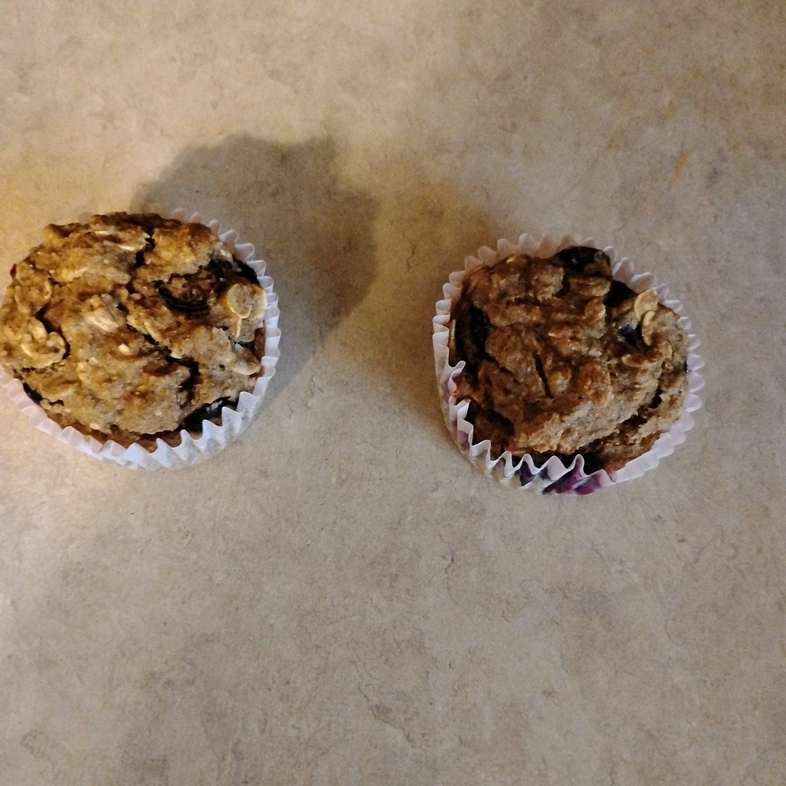 Healthy blueberry oat muffins