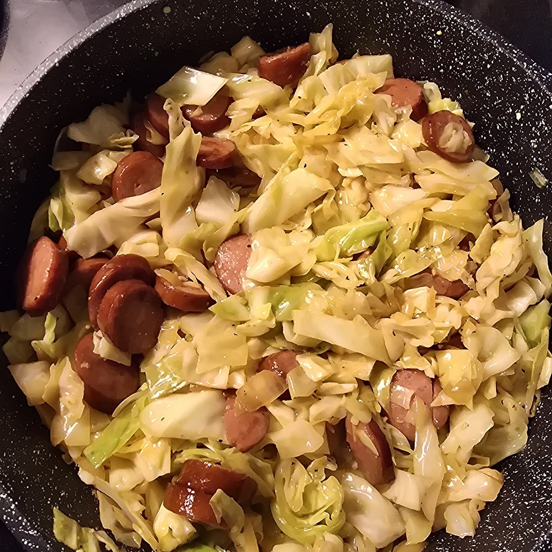 Fried Cabbage and Sausage