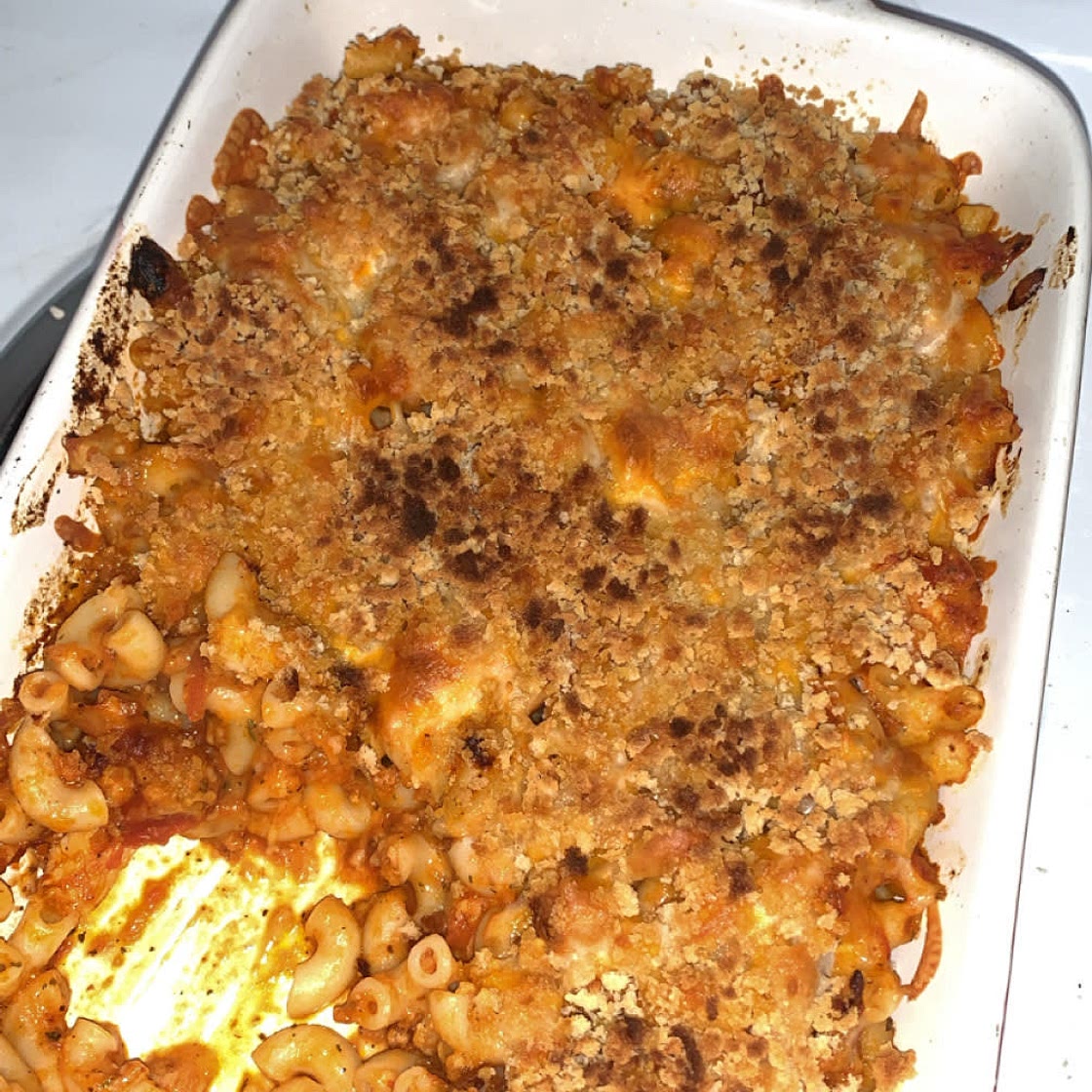 Parmesan chicken pasta bake