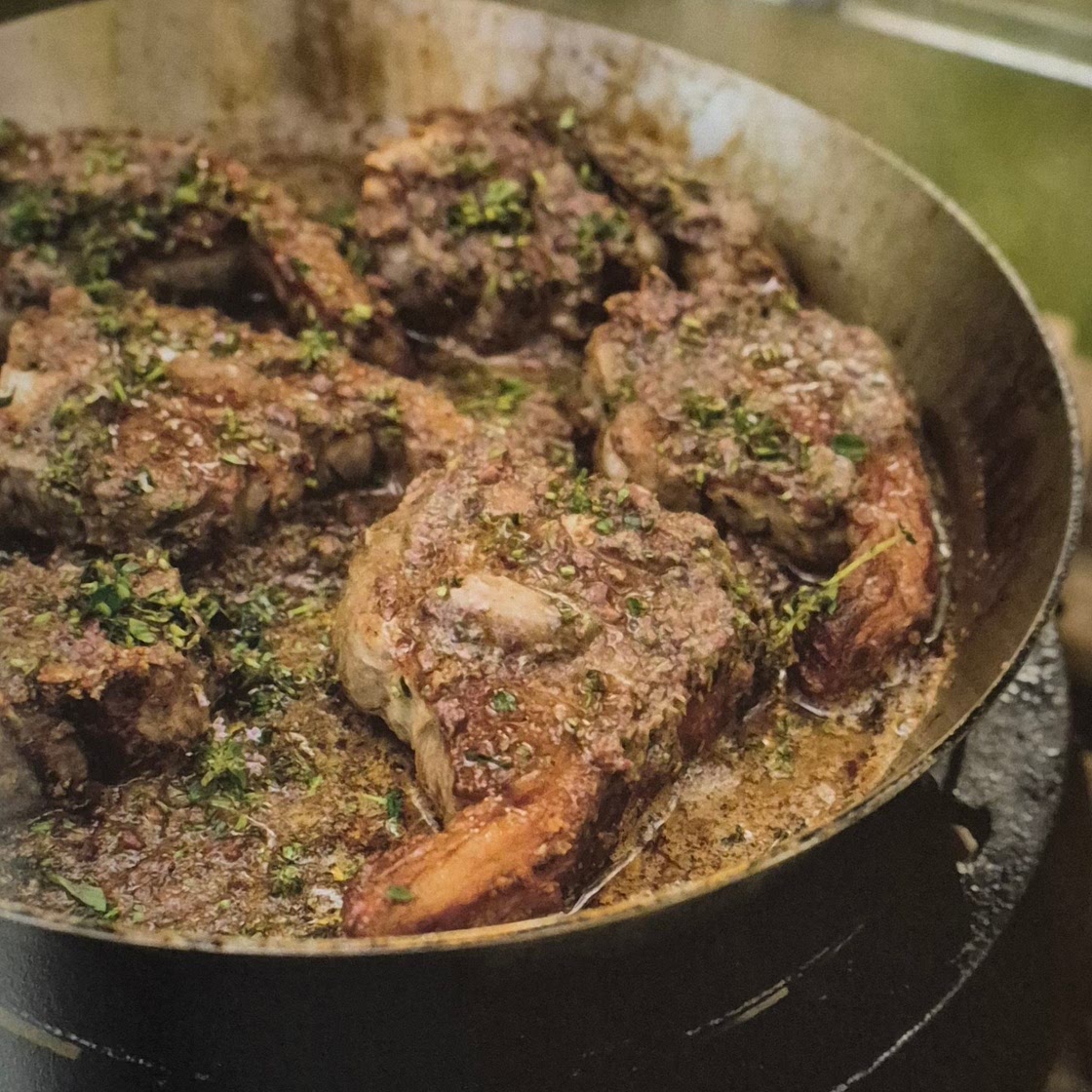 GRILLED LAMB with tapenade butter, potatoes and fennel - Julius Roberts