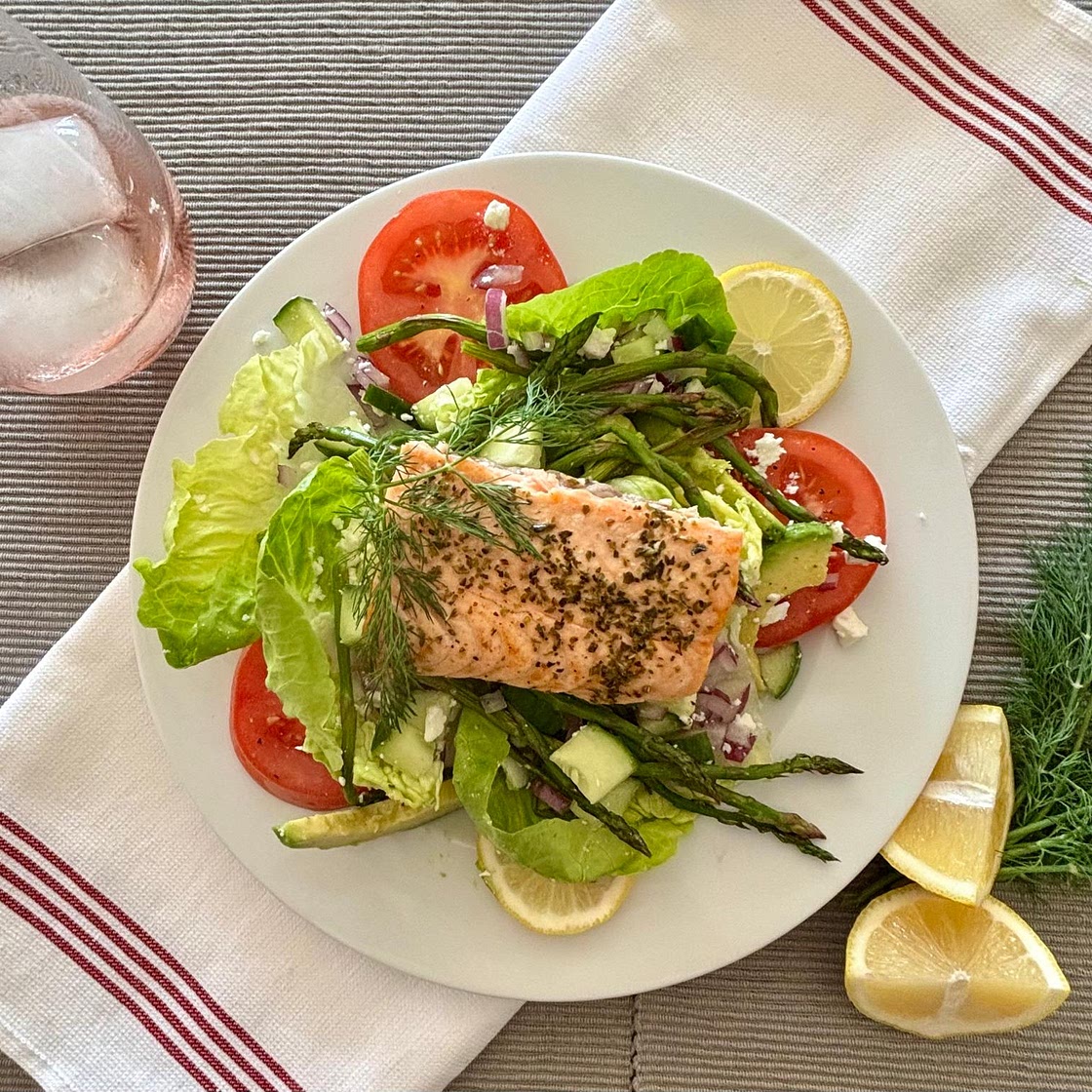 Air Fryer Salmon Salad