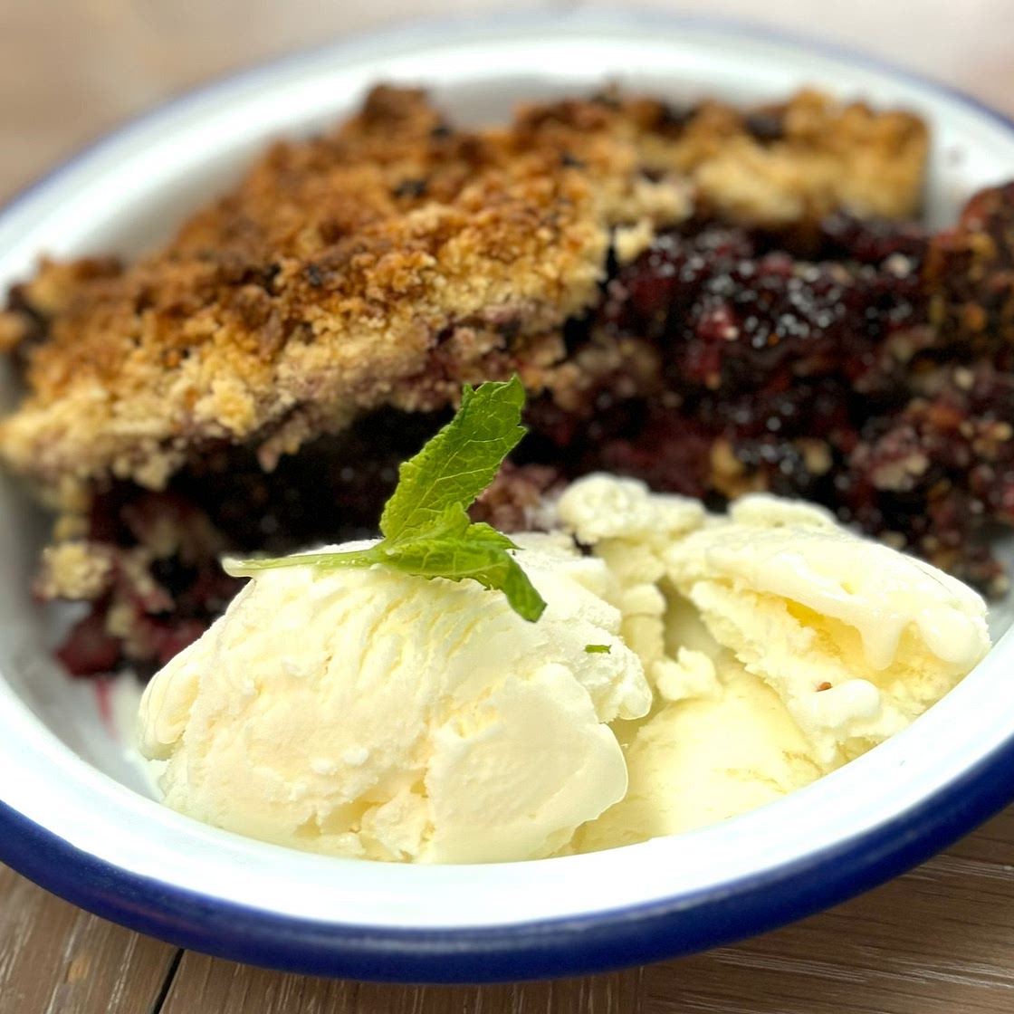 Air Fryer Blackberry Crumble