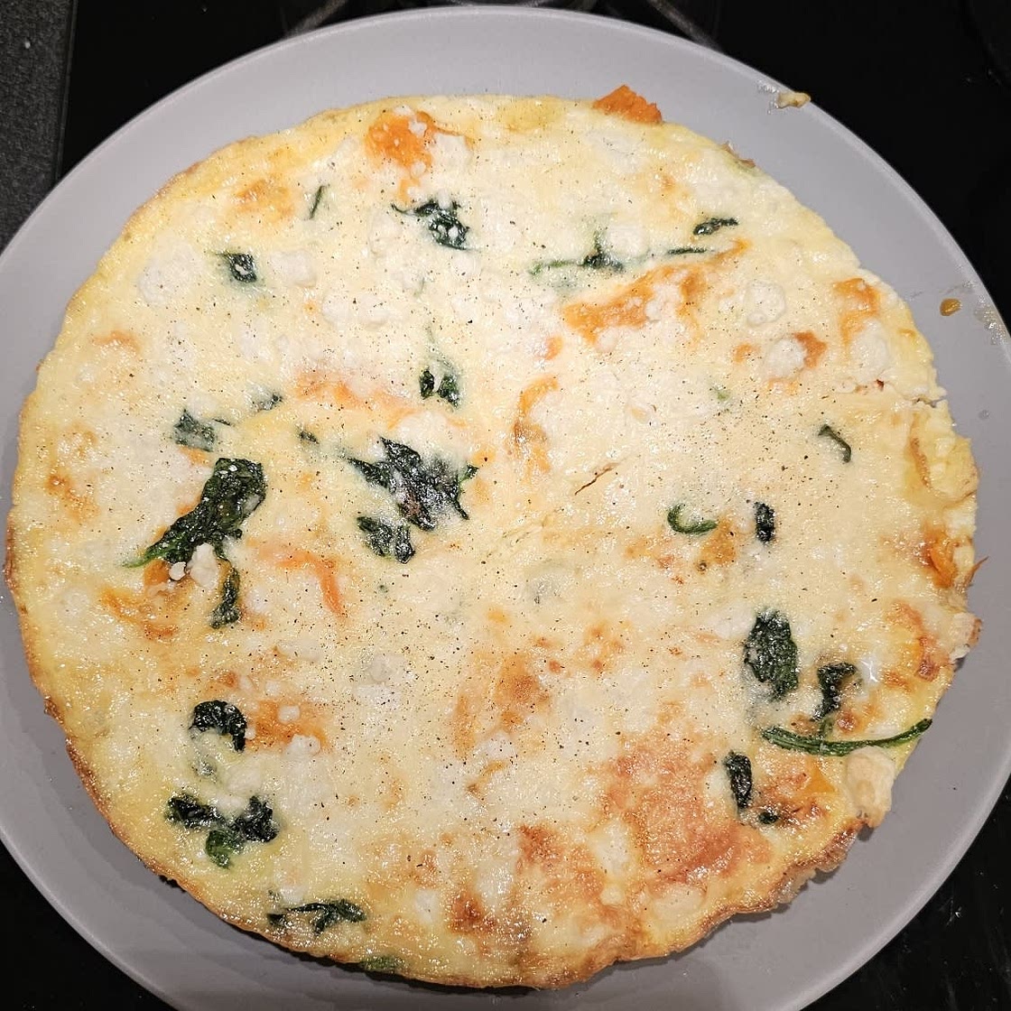 Sweet potato, spinach & feta tortilla