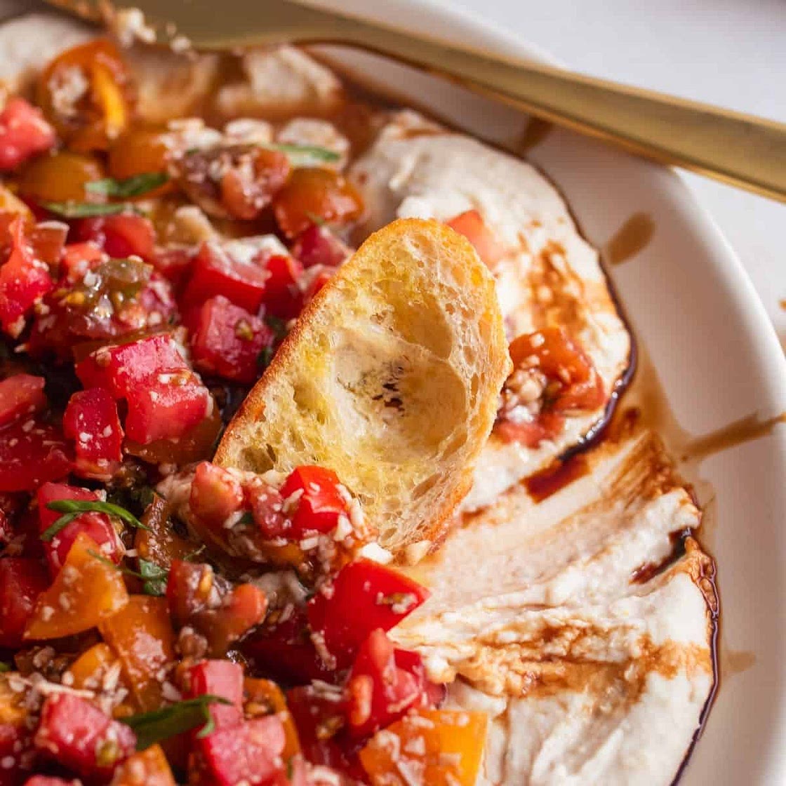Bruschetta Loaded White Bean Hummus