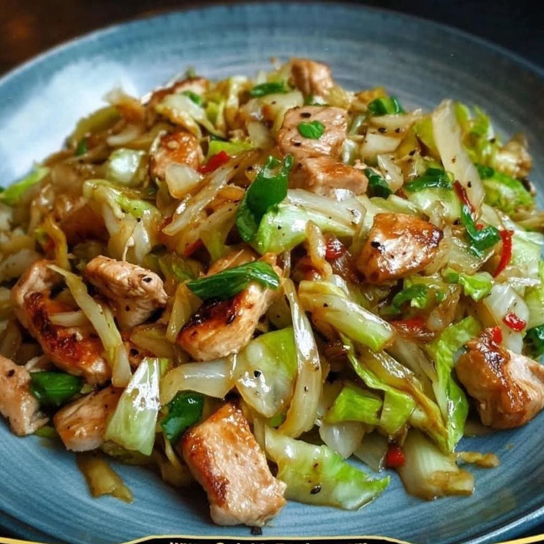 Chinese chicken cabbage stir fry