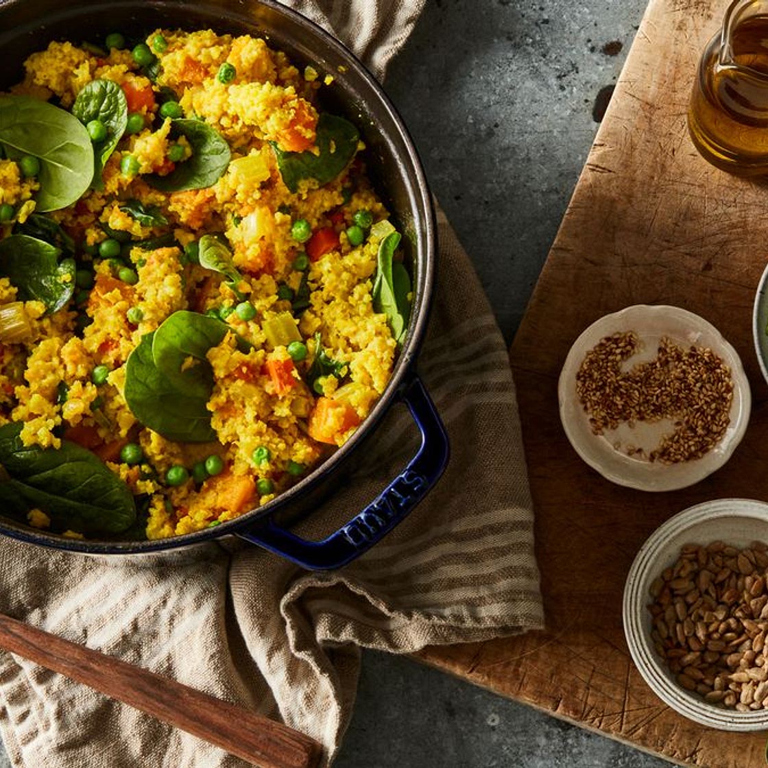 One-Pot Millet Pilaf With Vegetables & Turmeric