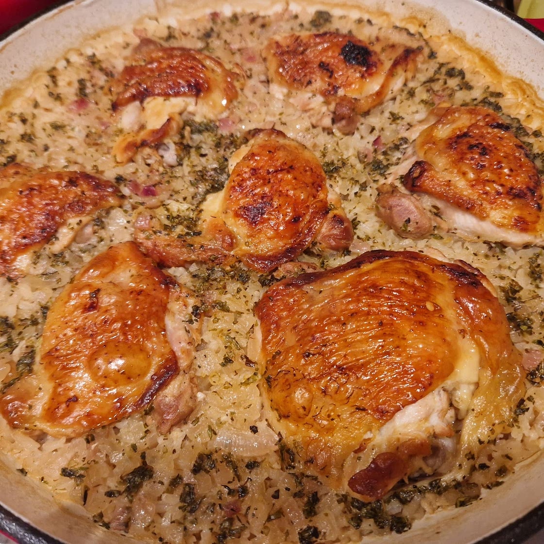 One Pot Greek Chicken and Lemon Rice
