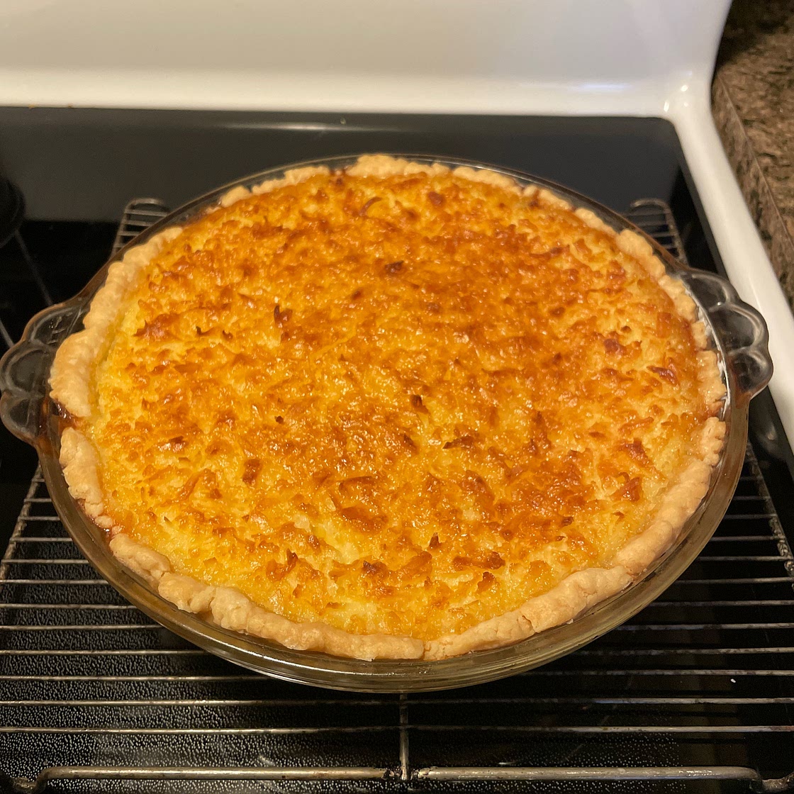 Joe Ann’s coconut custard pie 