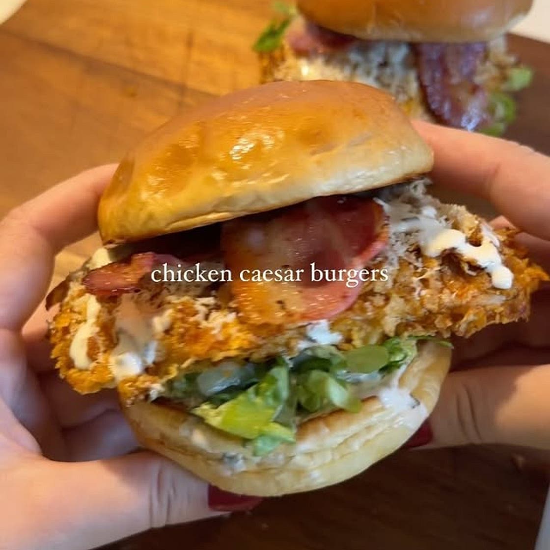 Chicken caesar burgers
