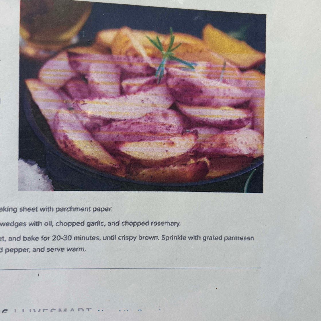 Toasted garlic and rosemary potato wedges