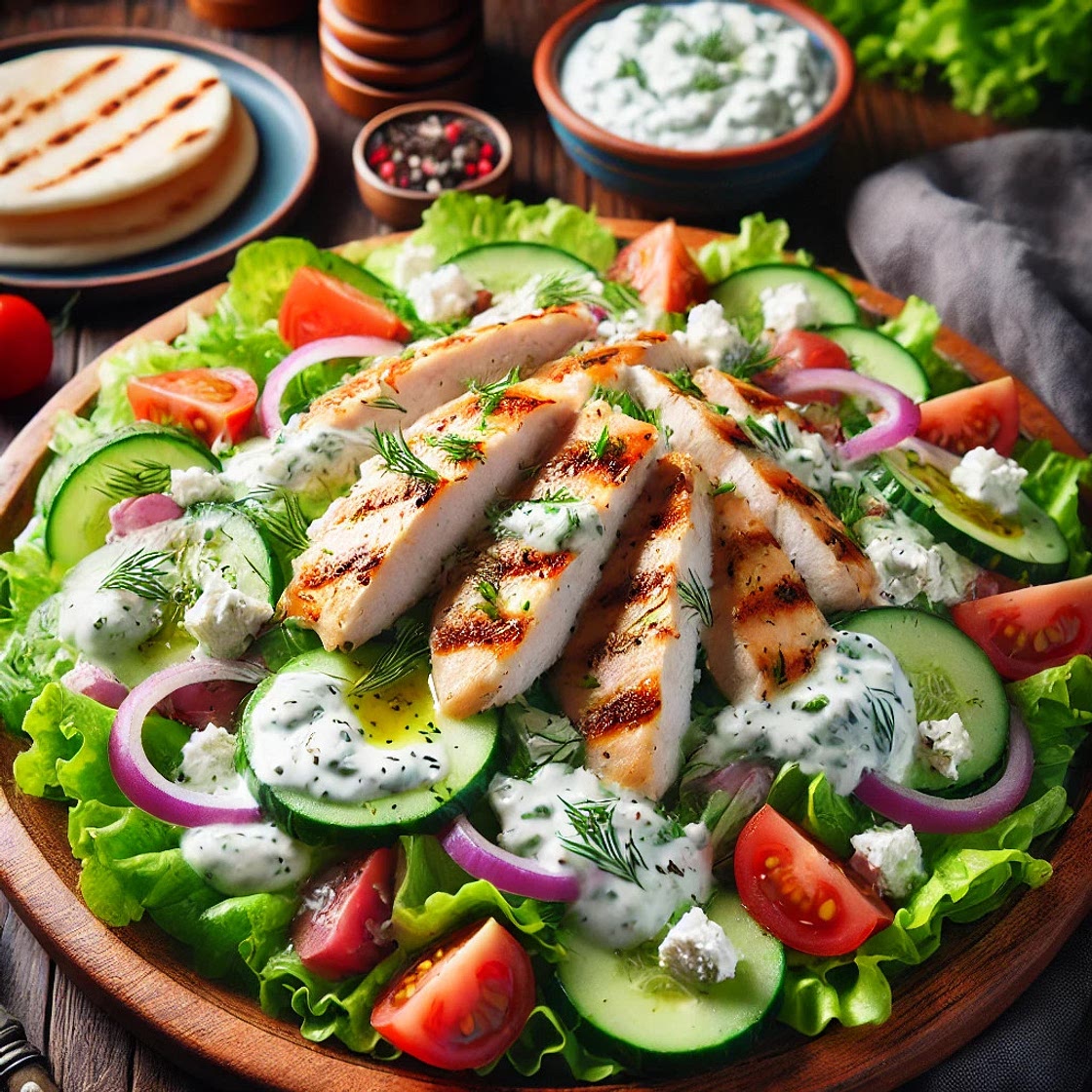 Salade tzatziki poulet