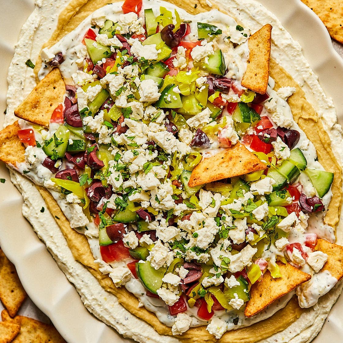 Easy Mediterranean Feta Dip (7 Layer Greek Dip!)