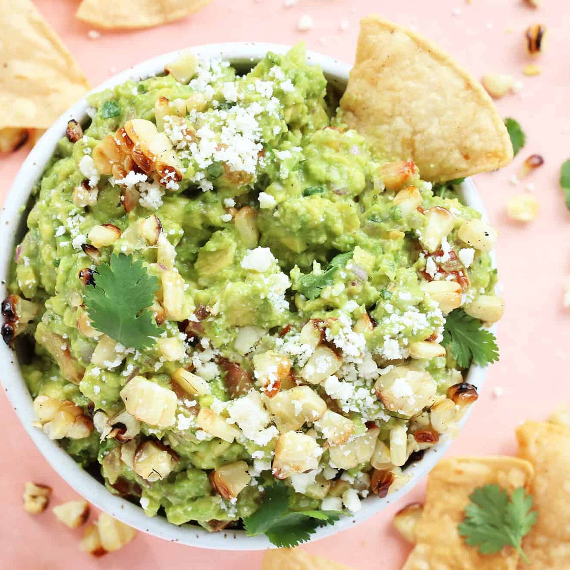 Healthy Cotija + Corn Guacamole