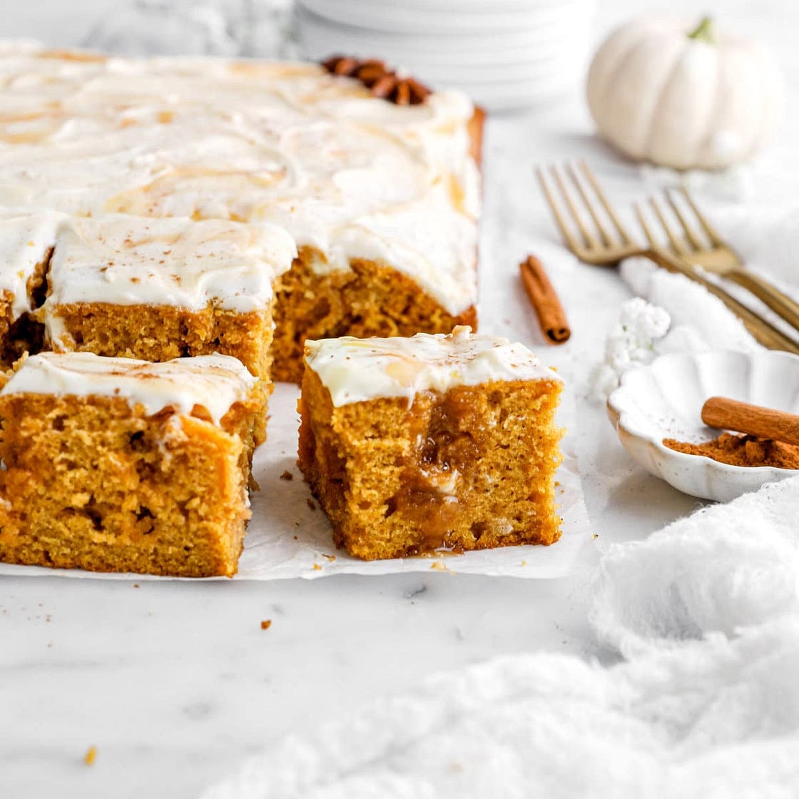 Pumpkin Caramel Poke Cake