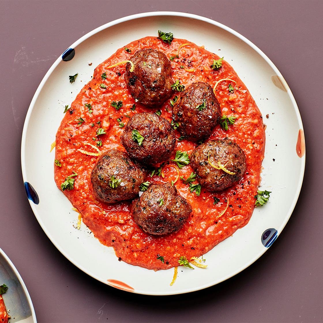 Turkey Meatballs With Romesco Sauce