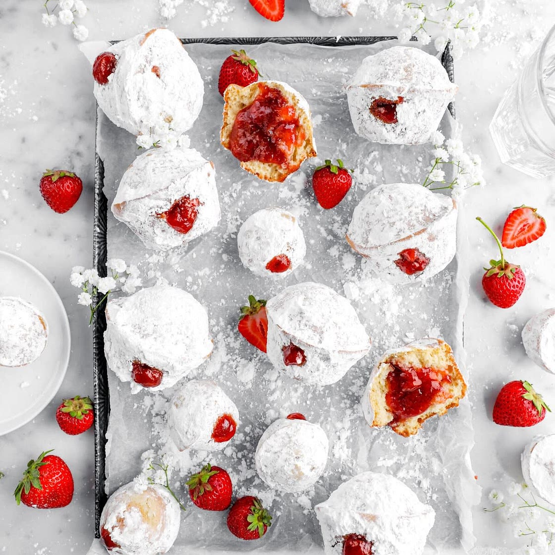 Strawberry Jelly Donut Muffins