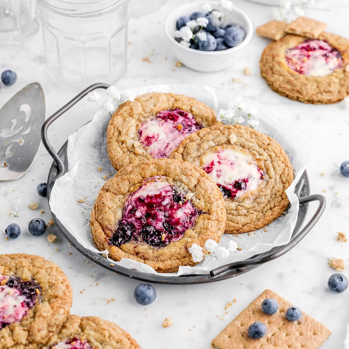 Blueberry Swirl Cheesecake Cookies