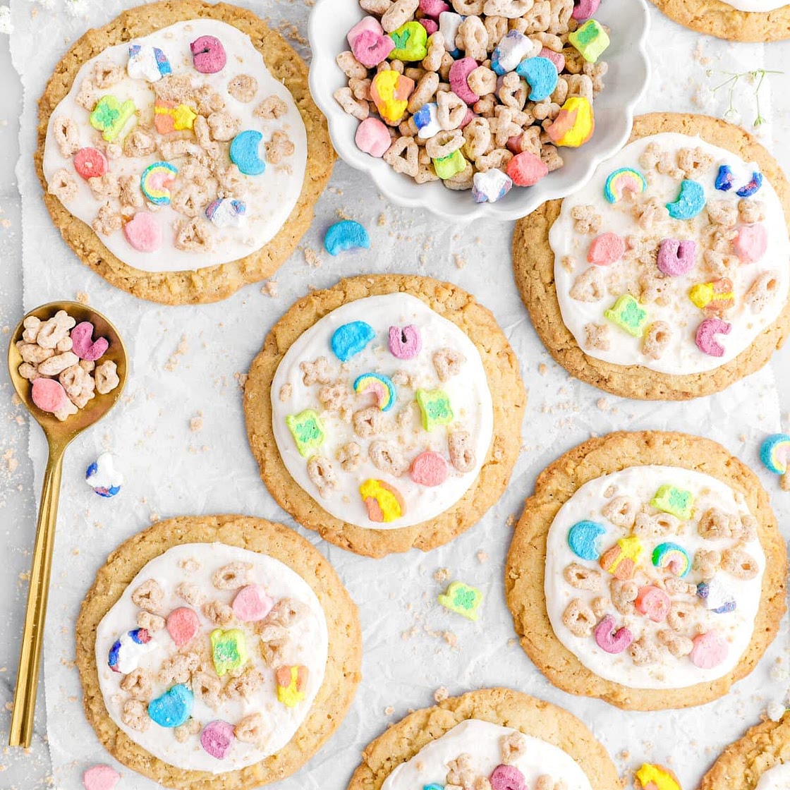 Frosted Lucky Charms Sugar Cookies