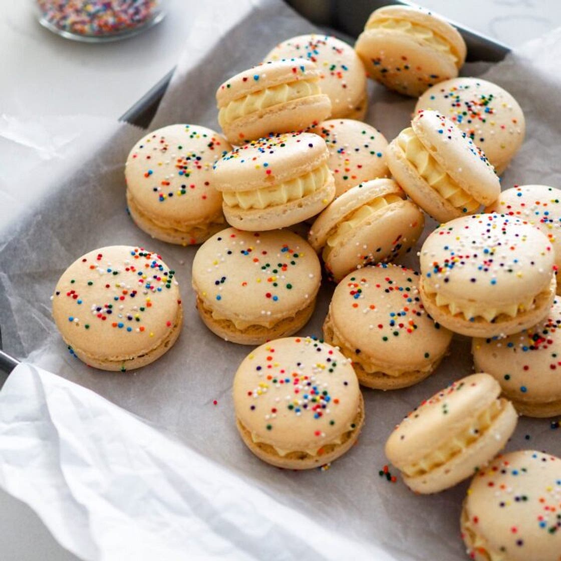 Birthday Cake Macarons