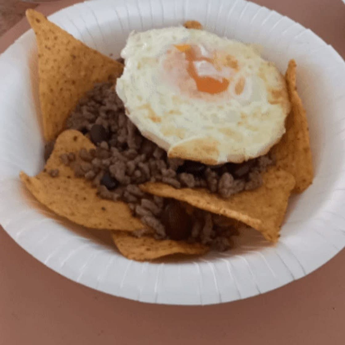 Beef and bean loaded potato chips