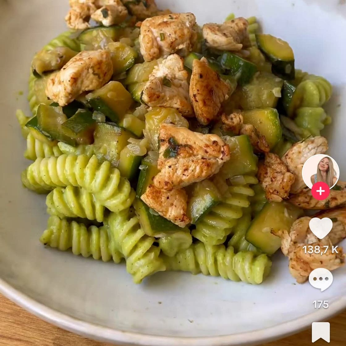 Pâtes courgette dinde