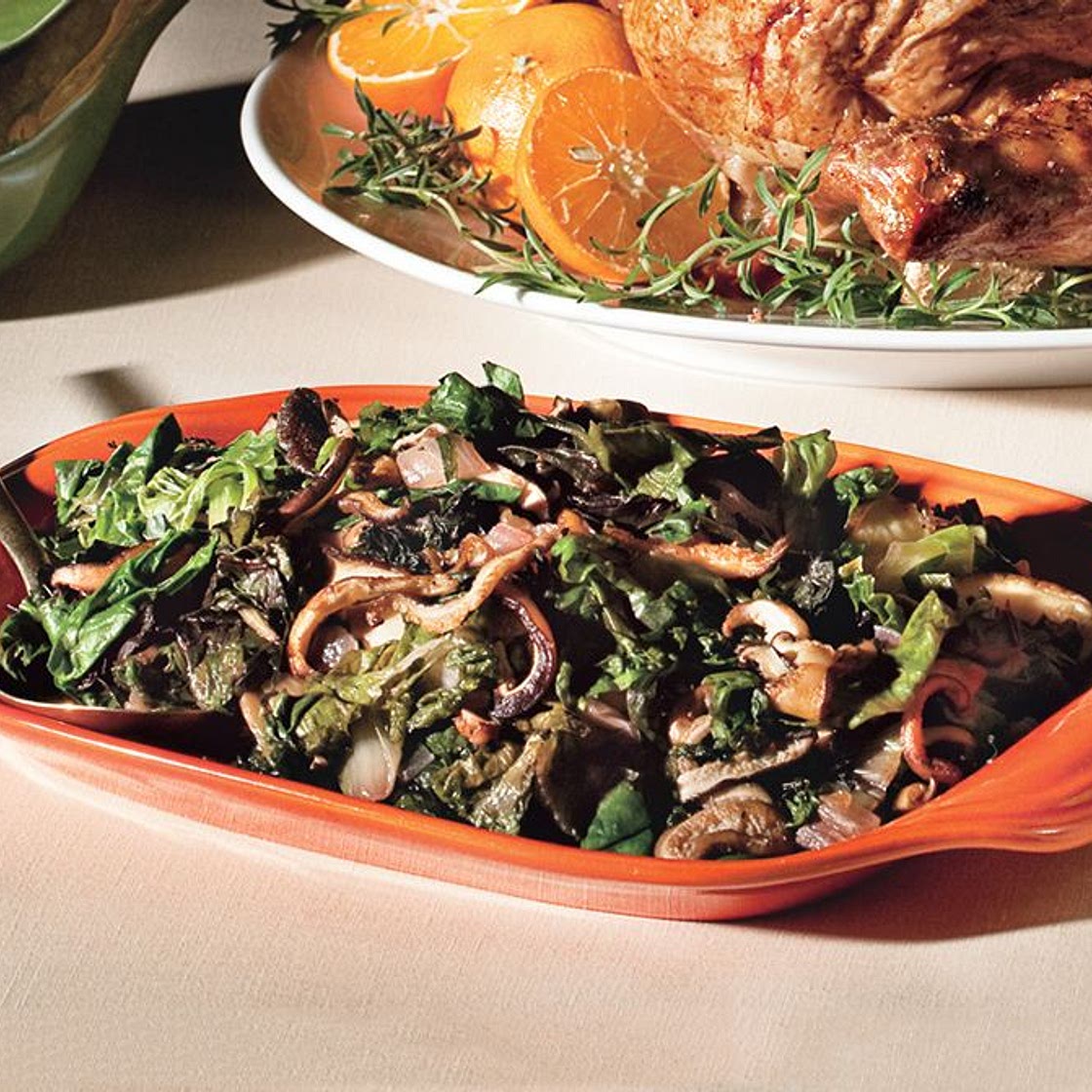 Sauté of Winter Greens and Shiitake Mushrooms
