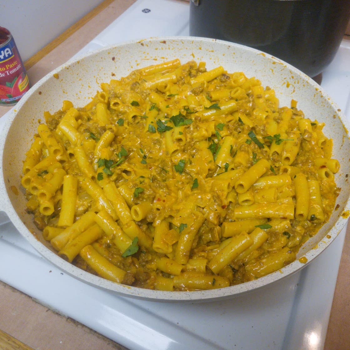 Cheesy Ground Beef Pasta Skillet