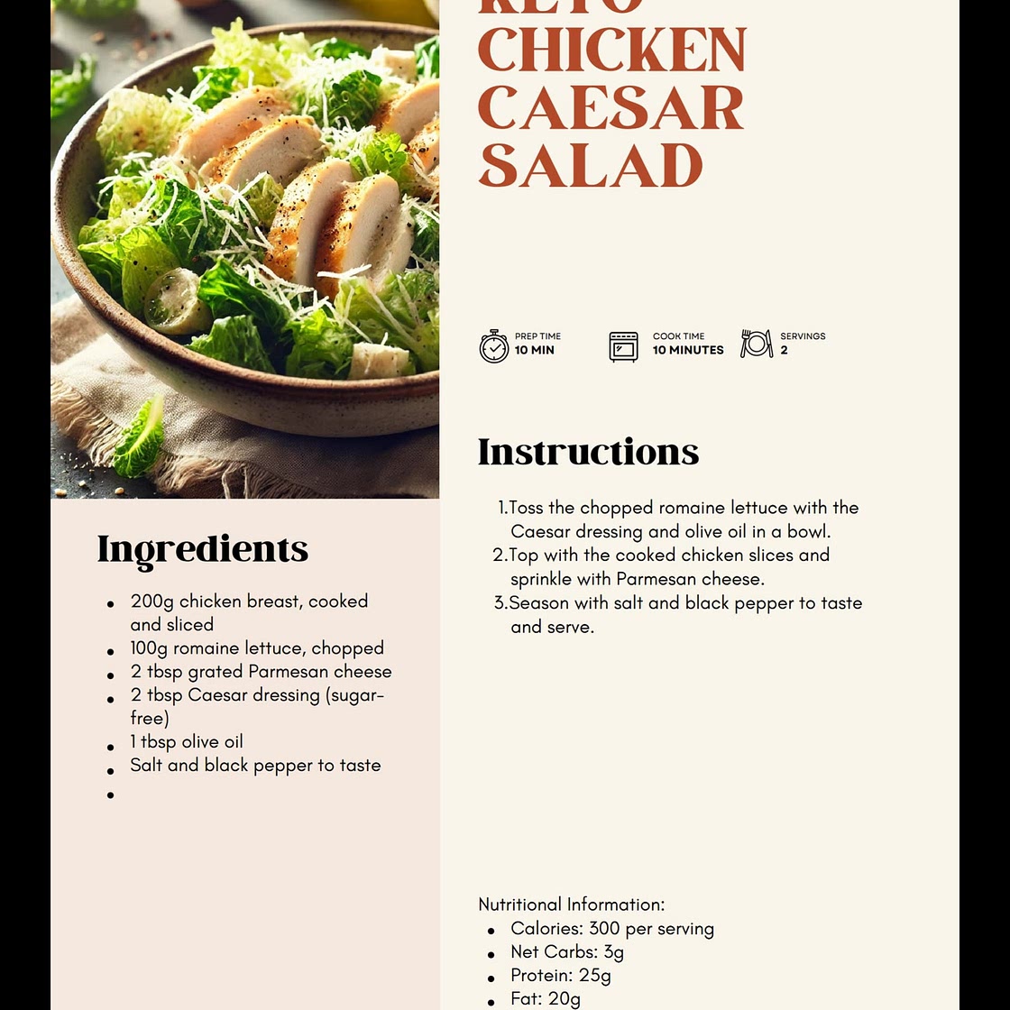 Keto Chicken Caesar Salad