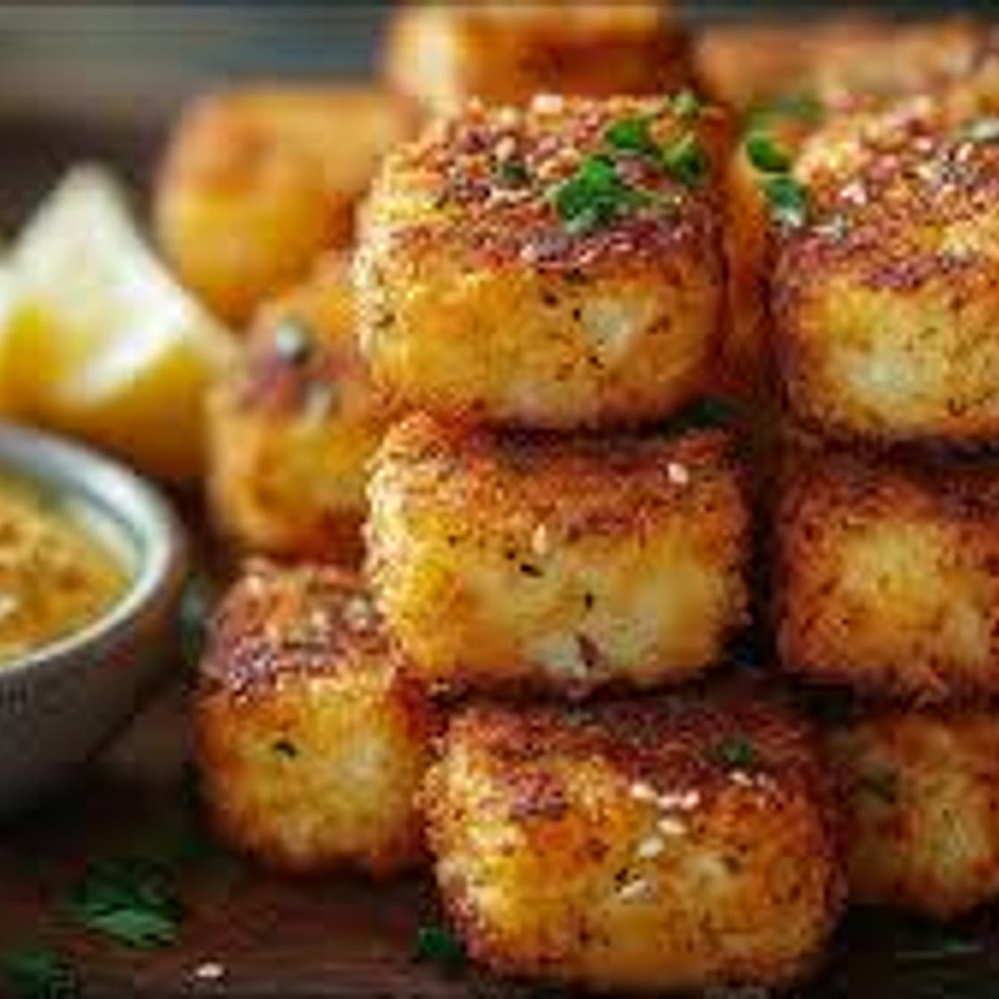 Vegan Chickpea Croquettes with Tahini Lemon Dipping sauce