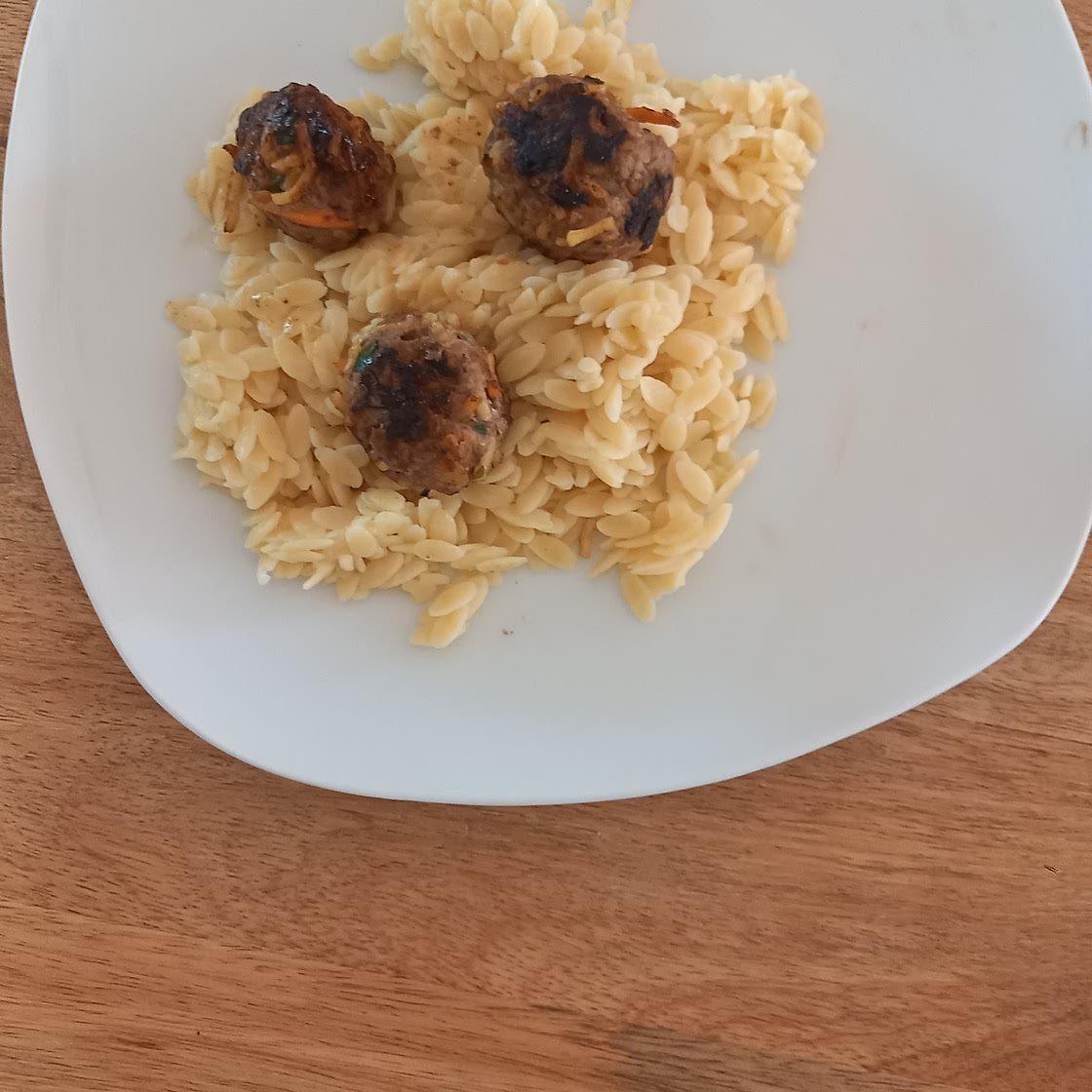 Honey soy beef and noodle meatballs