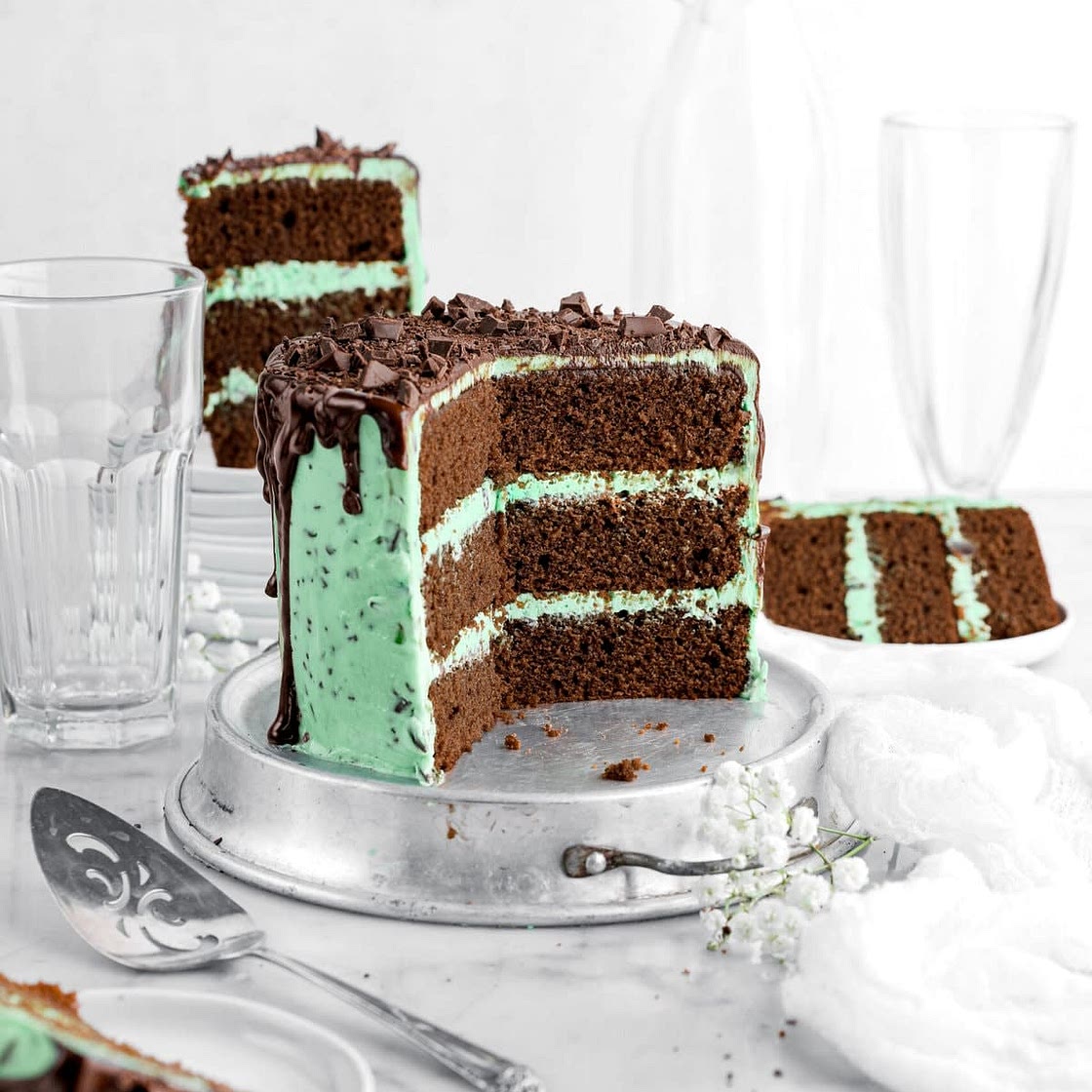 Mint Chocolate Chip Layer Cake
