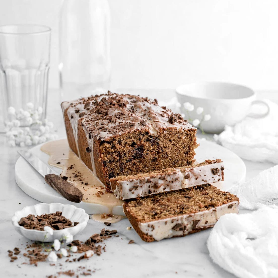 Chocolate Chunk Espresso Sour Cream Loaf Cake