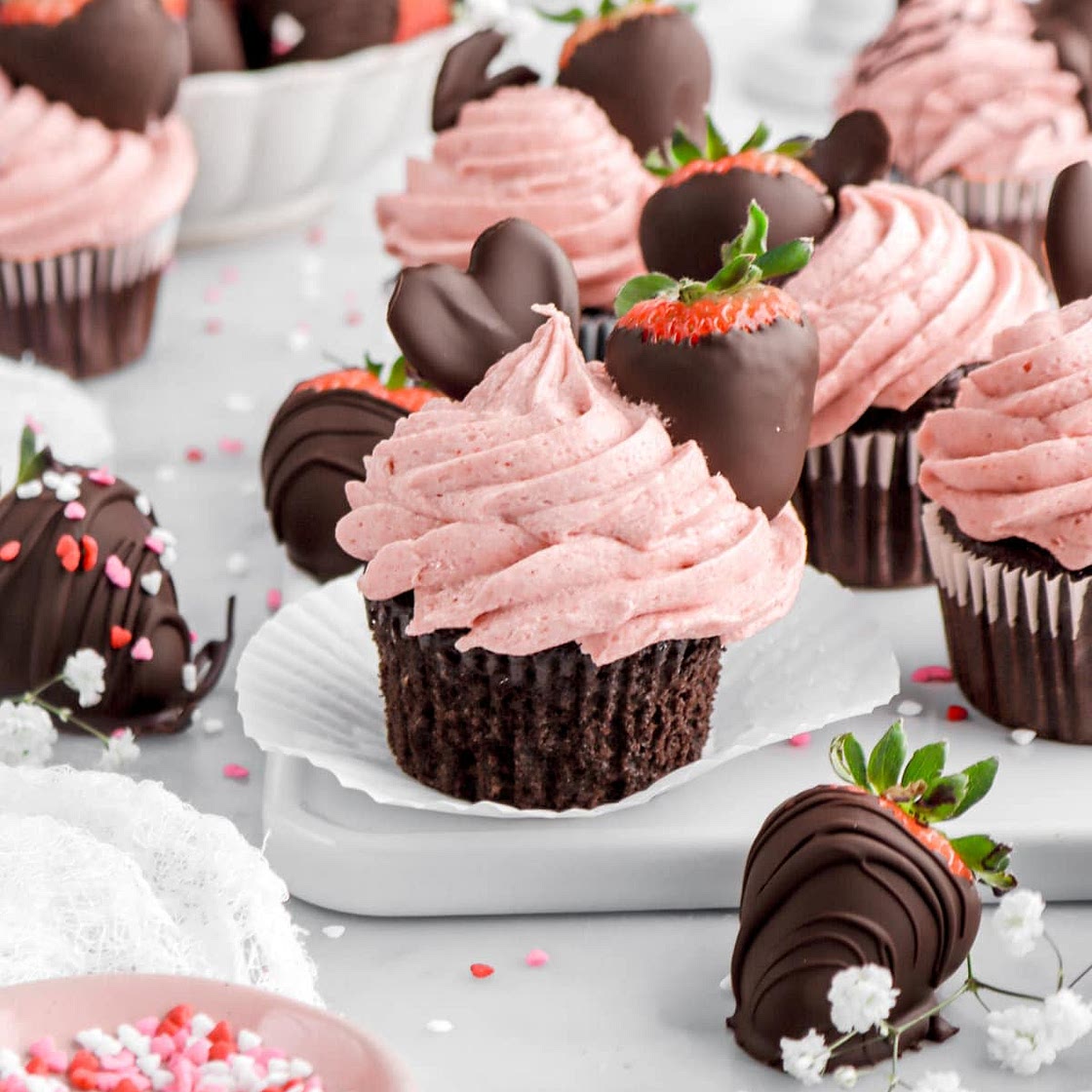 Chocolate Covered Strawberry Cupcakes