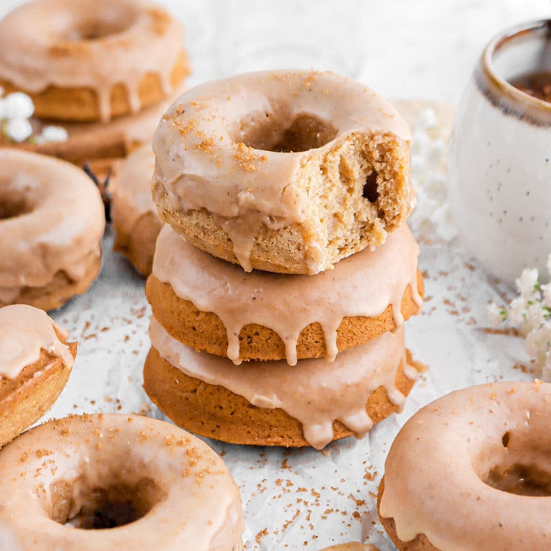 Baked Apple Cider Donuts with Spiced Cider Glaze