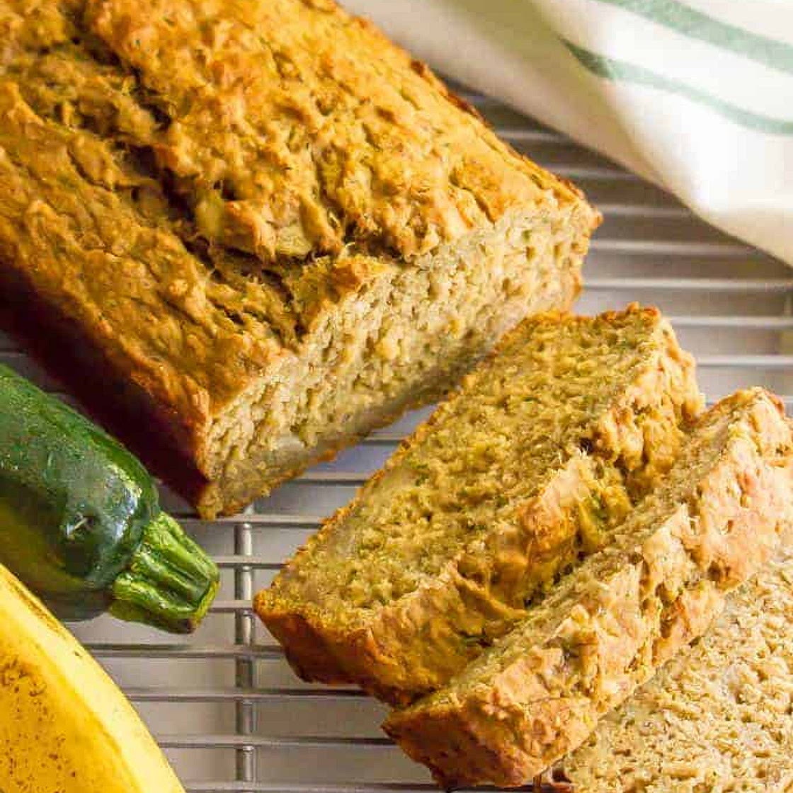 Whole wheat zucchini banana bread