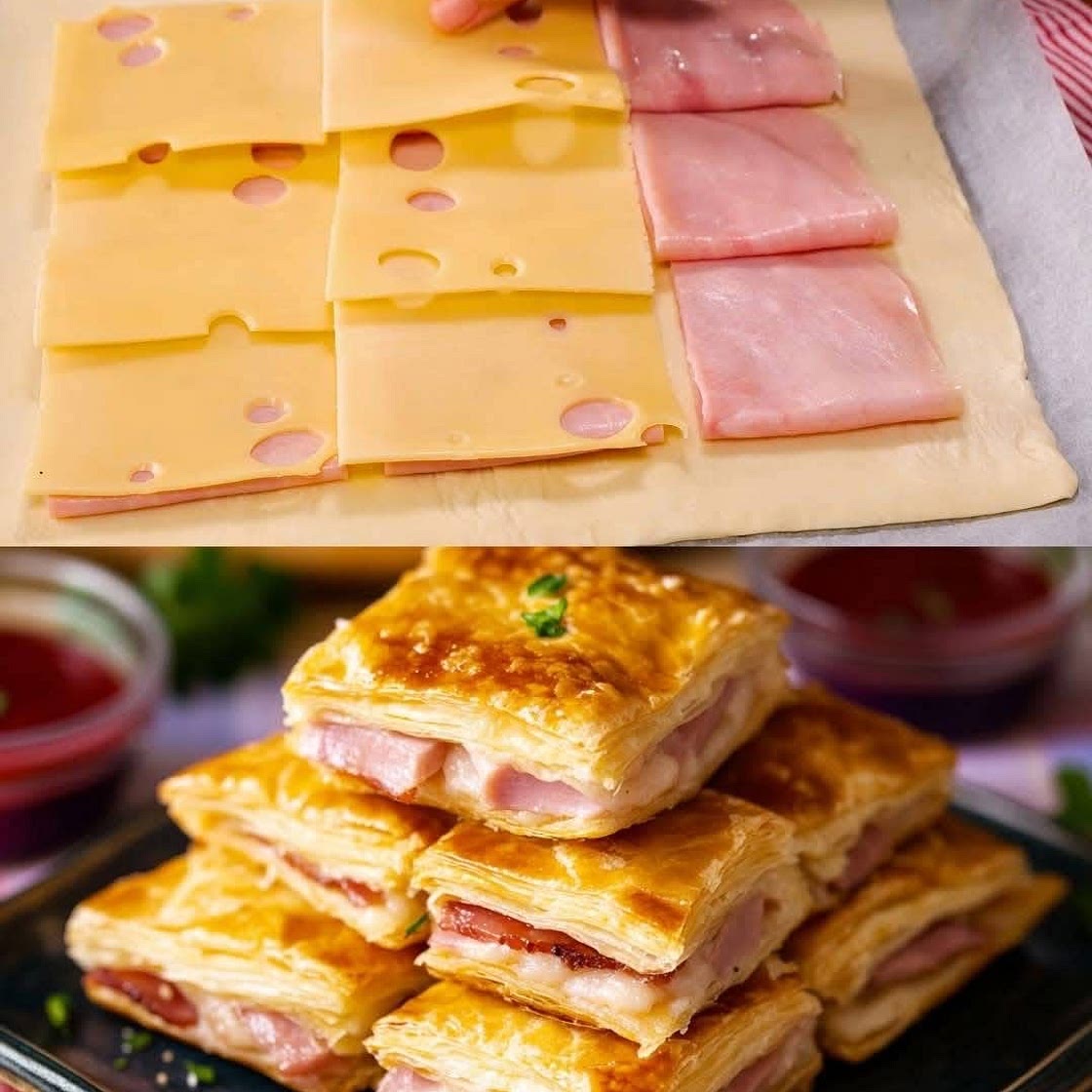Ham and Cheese Puff Pastry Pockets