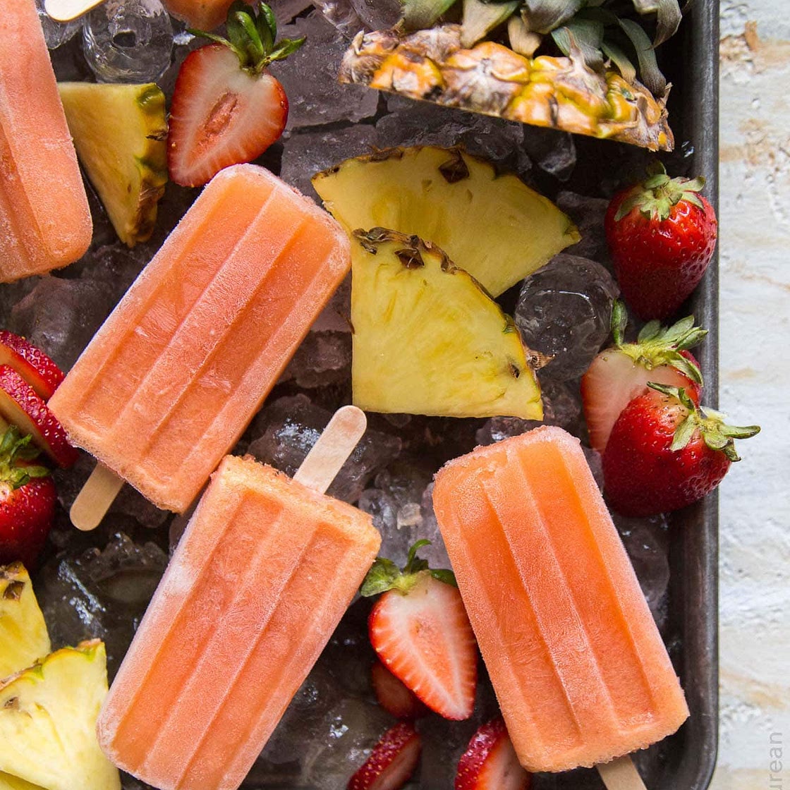 Passion Fruit Rosé Popsicles