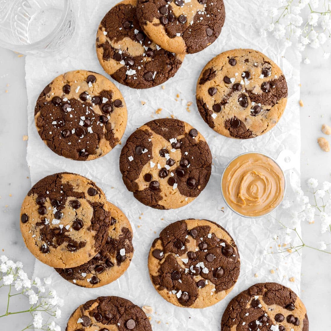 Peanut Butter Chocolate Marble Cookies