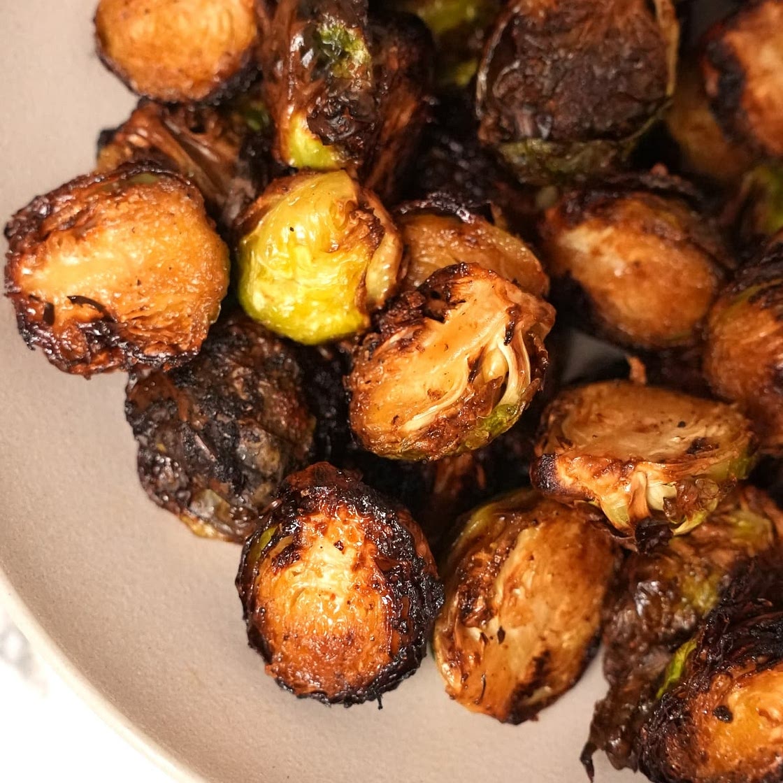 Air Fryer Brussels Sprouts (SUPER CRISPY!)