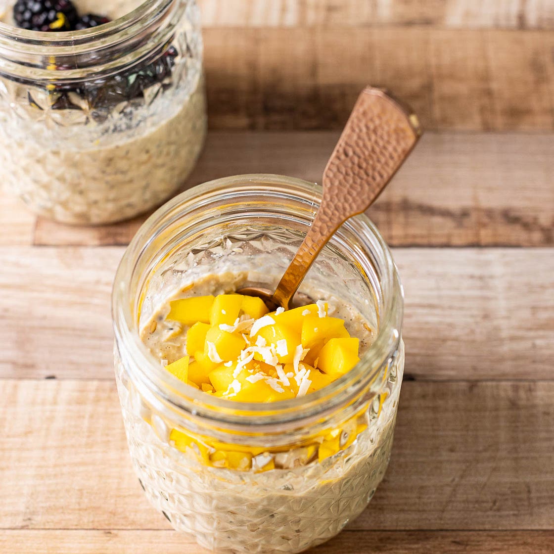 Dairy Free Gluten Free Protein Overnight Oats (4 Ways)