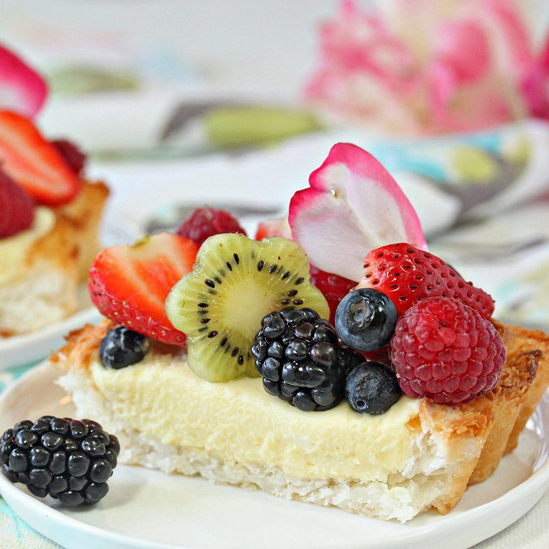Coconut Macaroon Tart With Passion Fruit Cream
