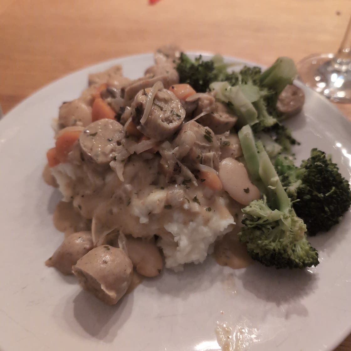 Easy Vegan Sausage Casserole with Cider