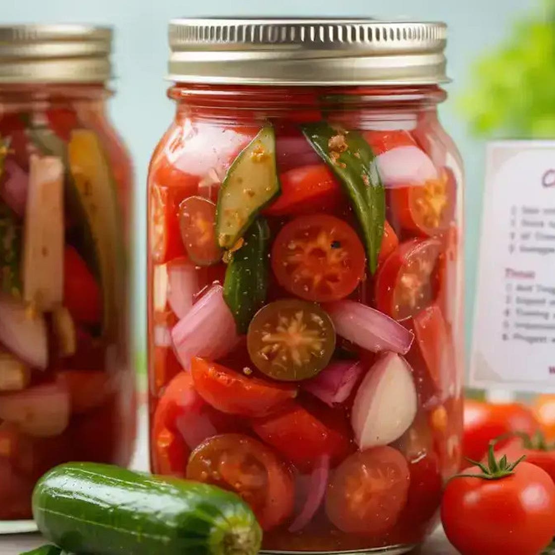 Amazing Pickled Cherry Tomatoes & Cucumber Combo